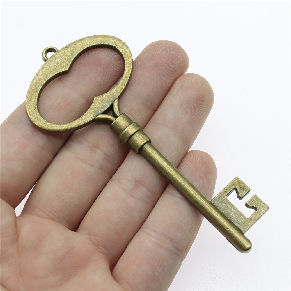 2 Stuks Grote Sleutel Hanger Charms Antiek Brons Kleur Key Charms Sieraden Diy Vintage Key Bedels Voor Armband Maken: A12061-94mm