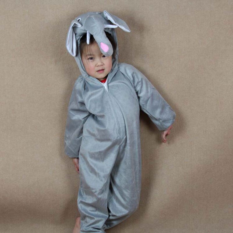 Umorden børn børn piger drenge tegneserie dyr kostumer ydeevne jumpsuit elefant børns dag halloween kostume klud