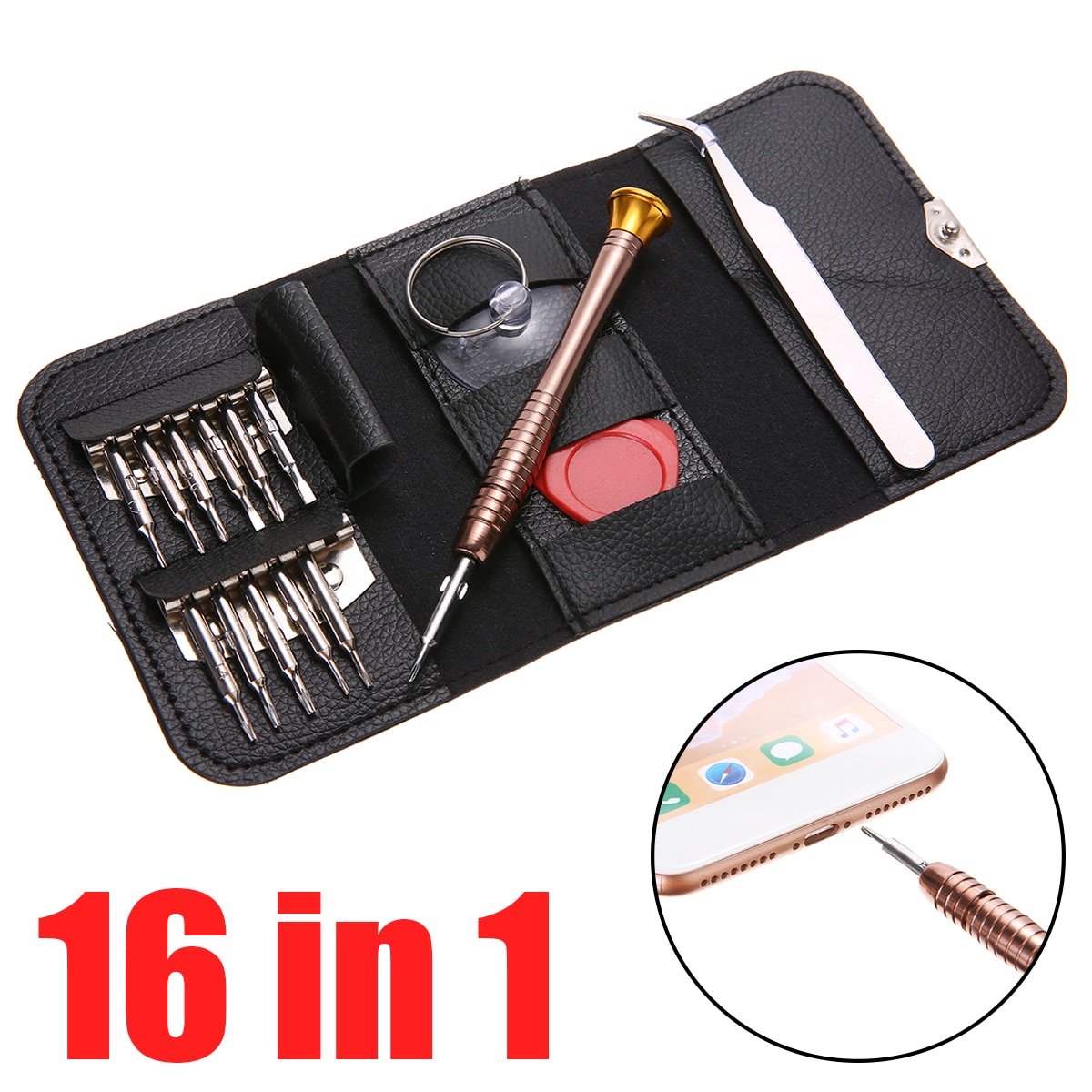 Kit de ferramentas de reparo para telemóvel, multiuso com 16 peças, chave de fenda de celular, kit para substituição de partes de lcd