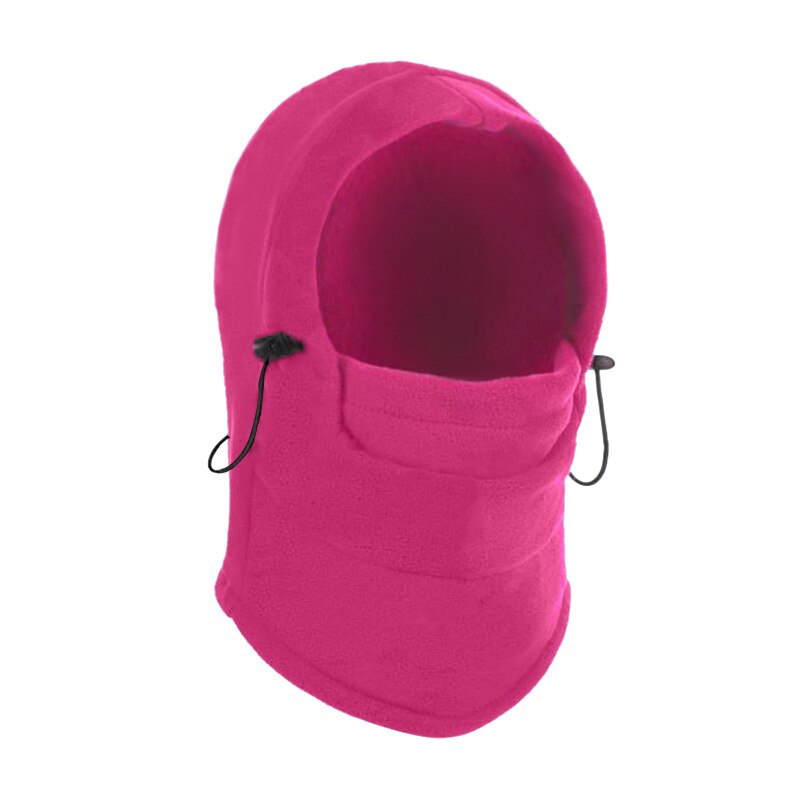 Sally face cykling 6 in 1 termisk fleece balaclava utomhus skidmasker cyling beanies vinterskydd vindstopp ansiktsmössor: Rosröd