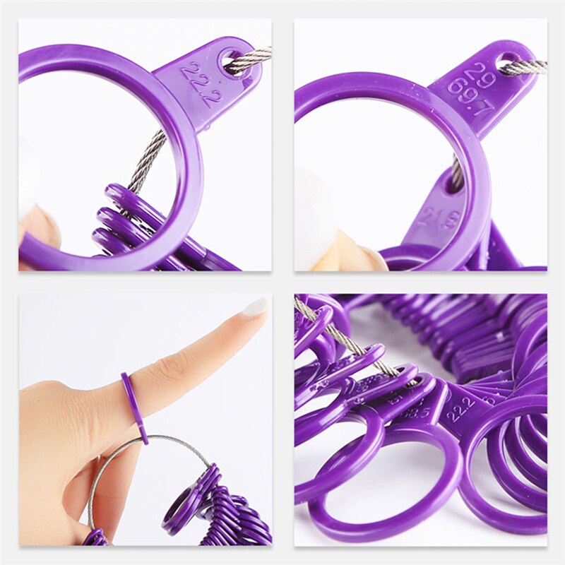 1 pierścionek zestawowy rozmiar biżuteria zestawy narzędzi pomiarowych plastikowy trzpień Stick Finger profesjonalne narzędzie kolorowe wygodne Charms , 5cm Dia.