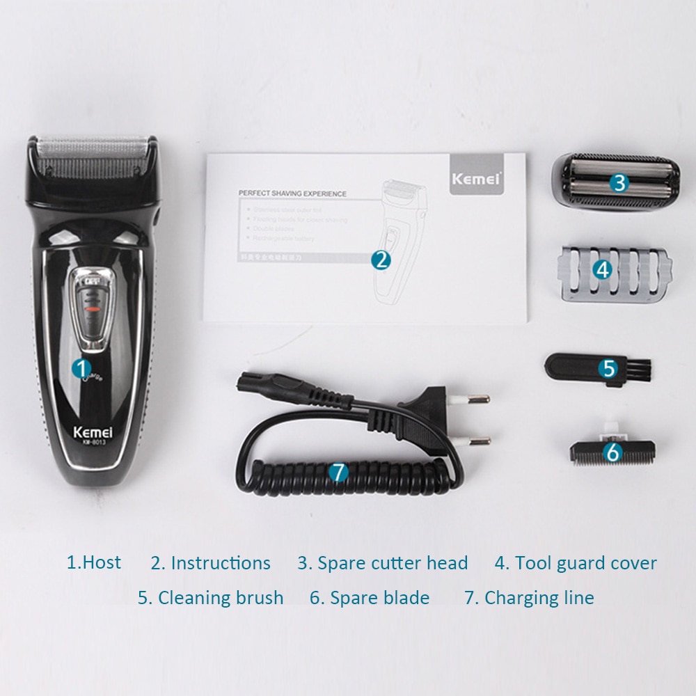KEMEI 2 Heads Electric Shaver Rechargeable Reciprocating Electronic Shaving Machine Rotary Hair Trimmer Face Care Razor KM-8013