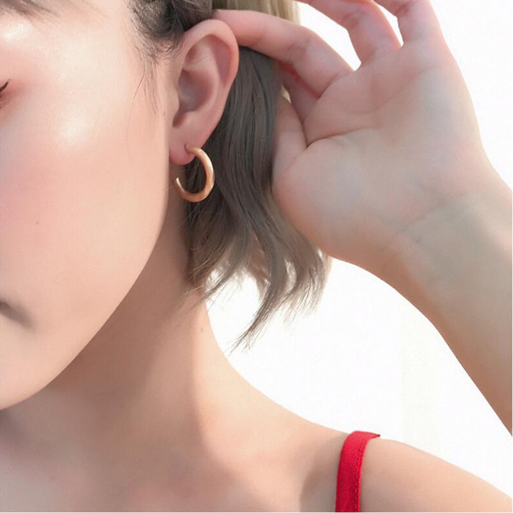 Grace Juni Korea Stijl Hoop Koper Materiaal Geometrische Clip Op Oorbellen Zonder Doorboord Elegante Manchet Hypoallergeen Oor Clip