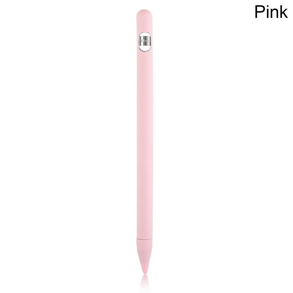 Full colors Soft Silicone Compatible for Apple Pencil Case Silicon Case for iPad Pro Tablet Touch Pen Pencil Stylus Sleeve Cover: Pink