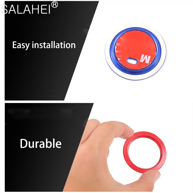 Aluminum Alloy One-click Start Button Decoration Sequin Ring Interior Styling Sticker For Toyota CHR C-HR