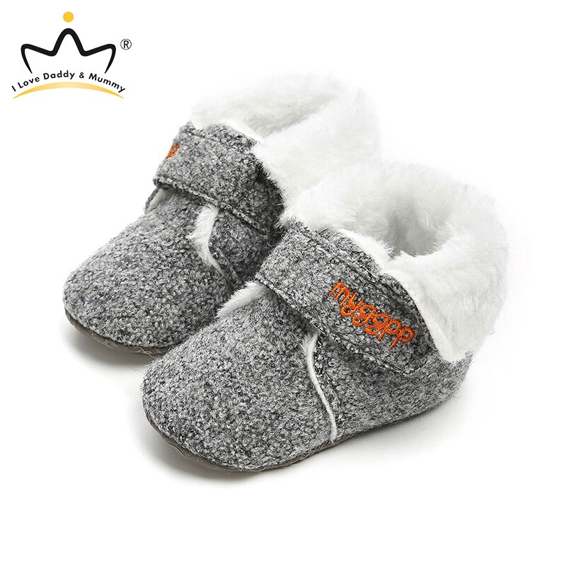Winter Baby Shoes Solid Color Soft Warm Plush Non-slip Infant Boy Girl Boots Kids Children Ankle Shoes Snow Boots