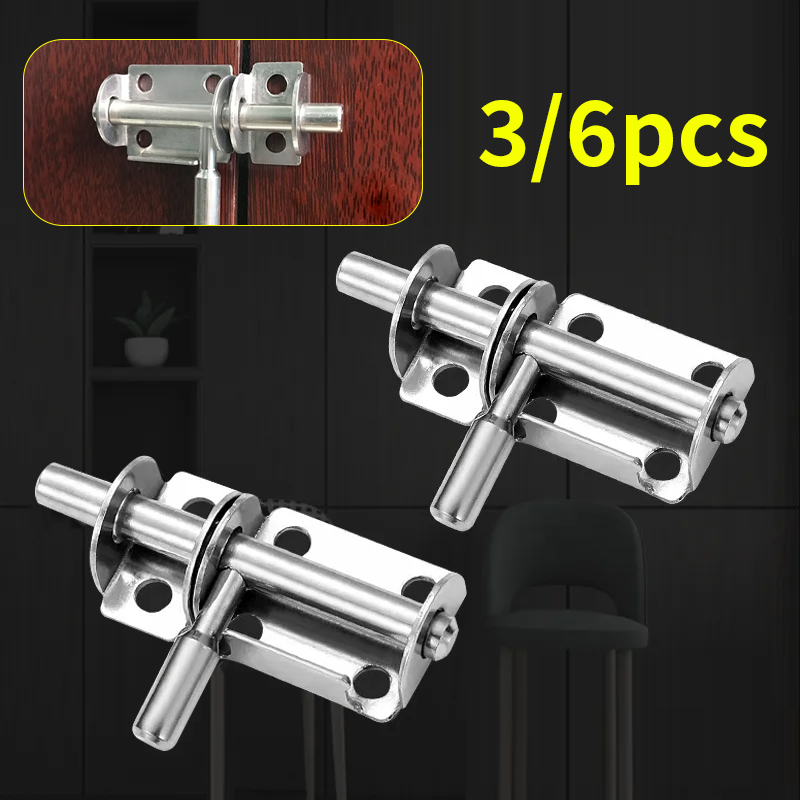Cerraduras de pestillo de 3/6 piezas, cerrojo de pestillo deslizante, cerradura de puerta de accesorios de hardware, utilizada para baños y puertas