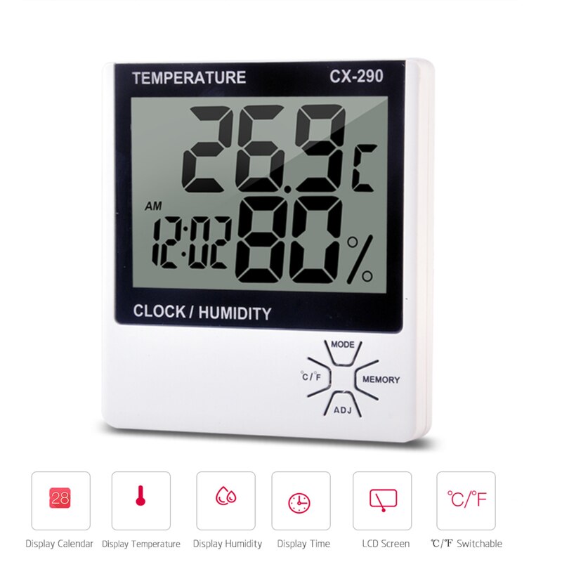 Tuya WIFI Temperature And Humidity Sensor With LCD Screen Indoor Temperature And Humidity Abnormal Sensor Smart Home: TYPE 2