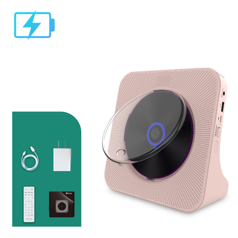 Rechargeable CD Player Bluetooth Speaker Stereo with Infrared Remote Control AUX USB FM Radio Support CD/CD-R/CD-RW Music Player: Blue