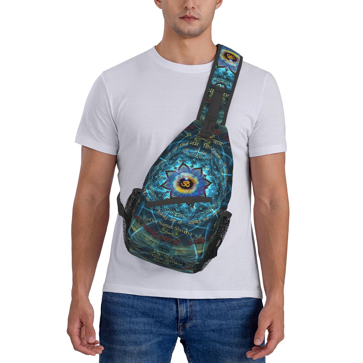 Crossbodytas Sport Om Namah Shivaya Borsttas Unisex Dames Man Mode Schouderrugzakken Reizen