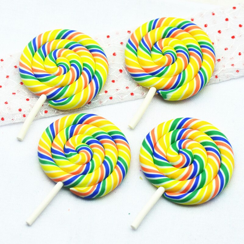 48mmX73mm Baked Polymer Clay Lollipop Miniatures|DIY Crafts embellishment materials|Clay Lollipop
