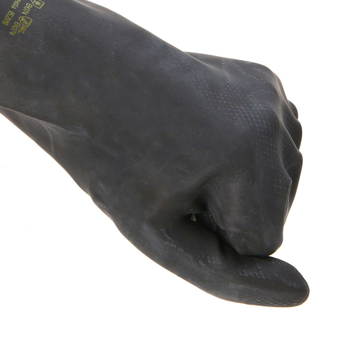 2 stk sorte tunge naturgummihandsker husholdningshandsker syrealkalibestandig kemisk handske til haveværktøj