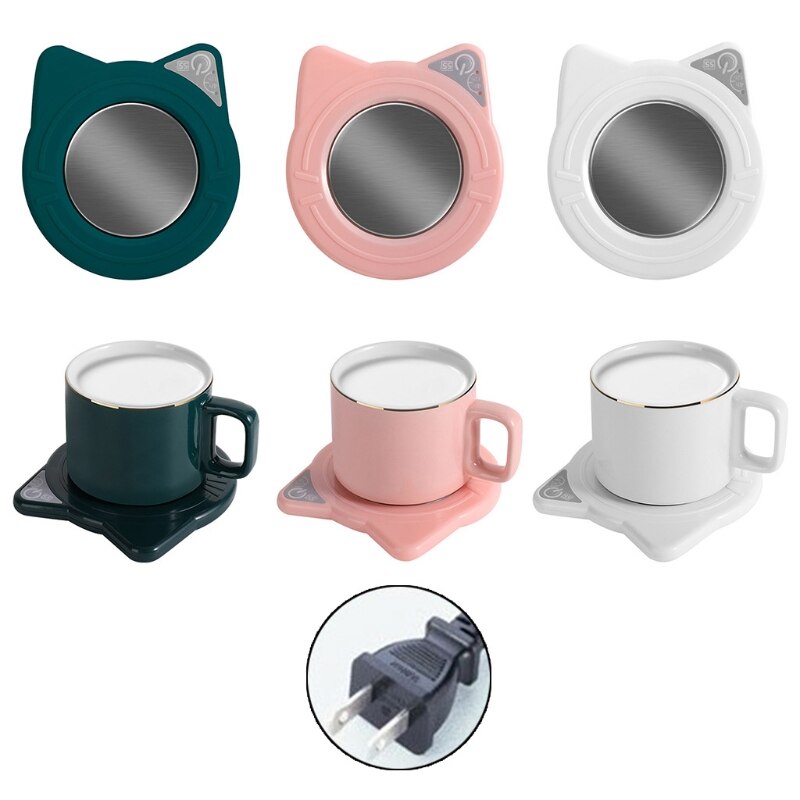 Leuke Kat Koffie Mok Warmer Pad & Cups Elektrische Power Cup Warmer Verwarming Pad
