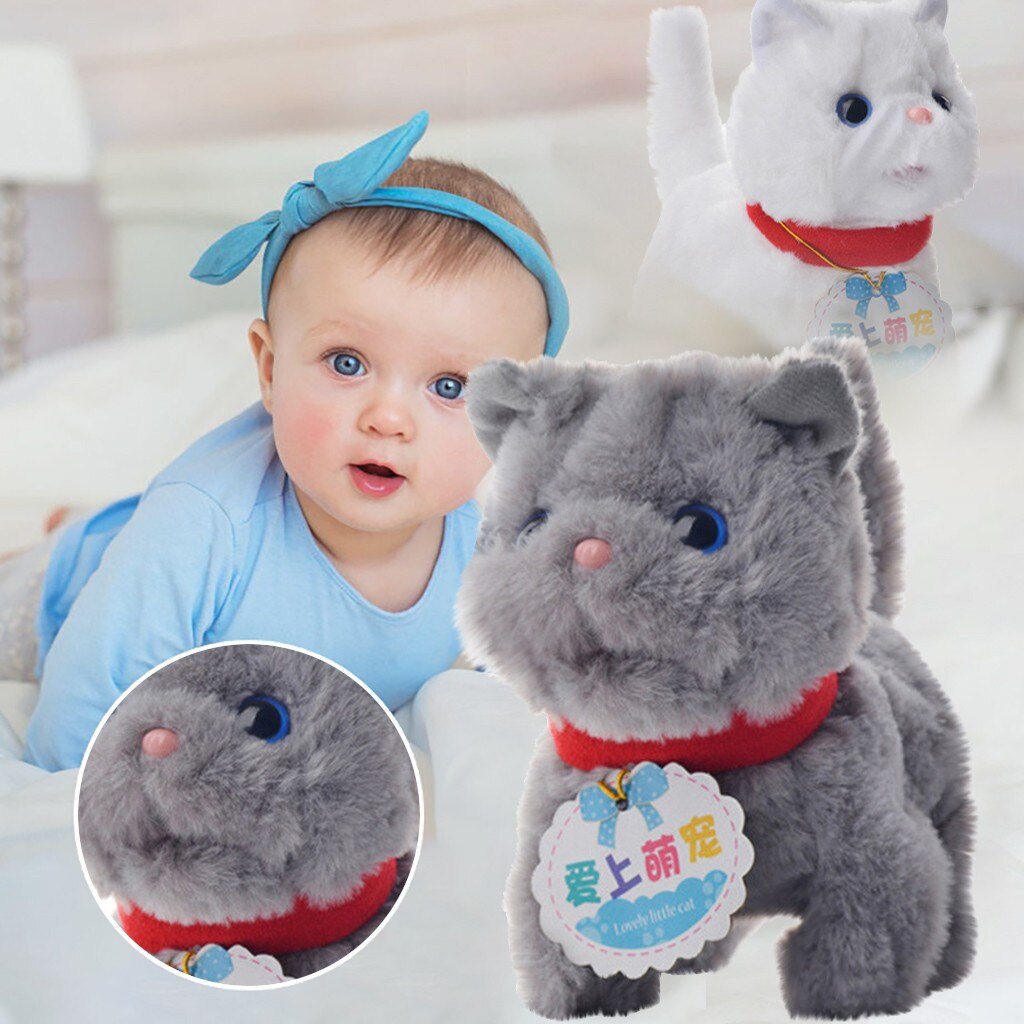 Smart électrique chat jouet enfants anniversaire noël marche électrique peluche jouet Robot chat enfants doux Simulation poupée