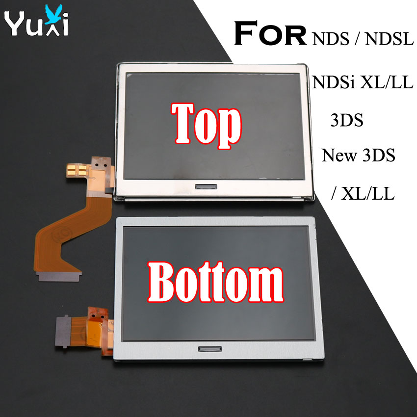 YuXi Top Upper & Bottom Lower LCD Display Screen Replacement for Nintendo DS Lite For DSL For NDSL For 3DS 3DS XL LL