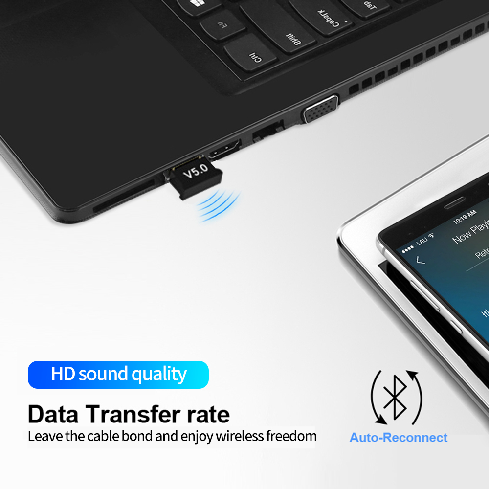 USB Bluetooth-adapter Zender Bluetooth V5.0 Ontvanger Audio Bluetooth Dongle Draadloze USB-adapter voor laptops Computermuis