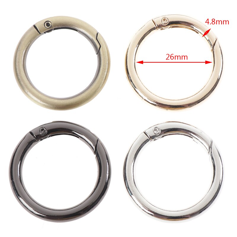 5PCS/Lot Round Ring Circle Spring Snap For DIY Keyring Hook Bag Buckle Handbag Purse