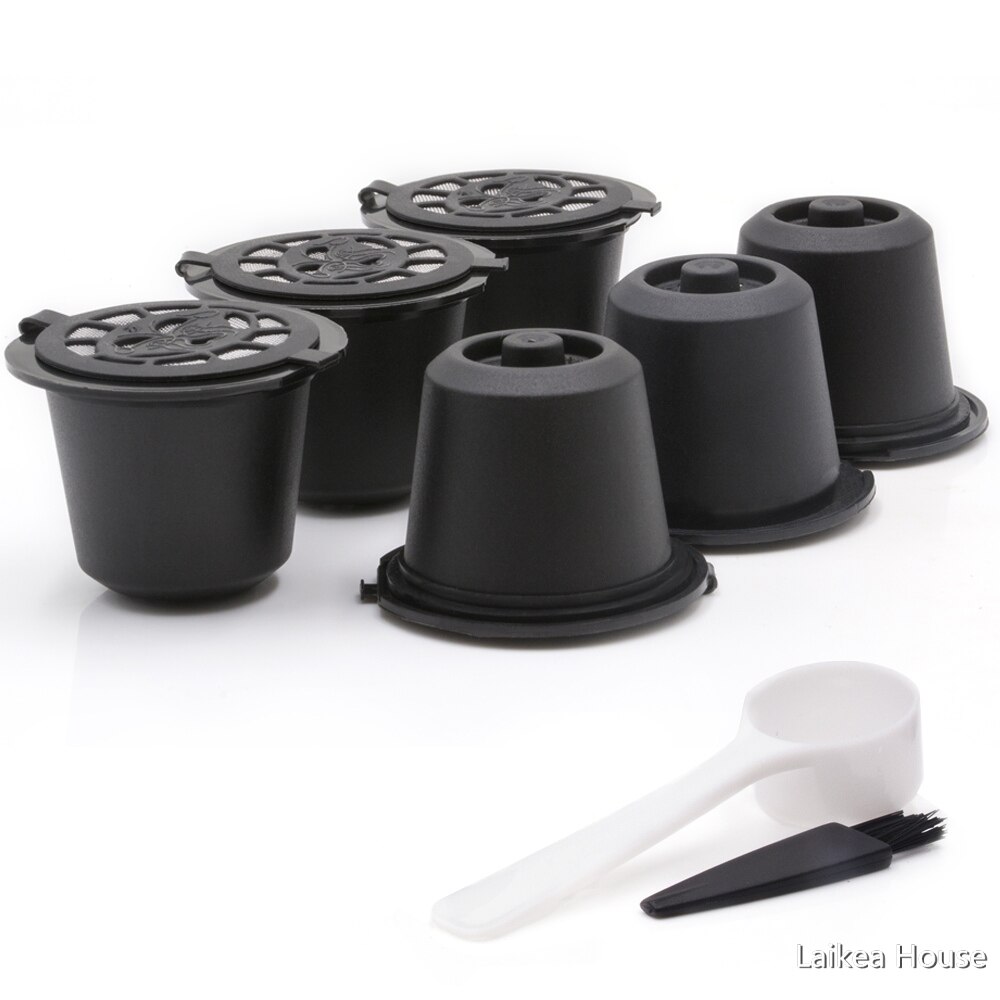 3/6PCS Coffee Capsule Nespresso Refillable Capsule Coffee Filter Kitchen Reusable Cafe Tools Food Grade PP Material Filter: 6PCS