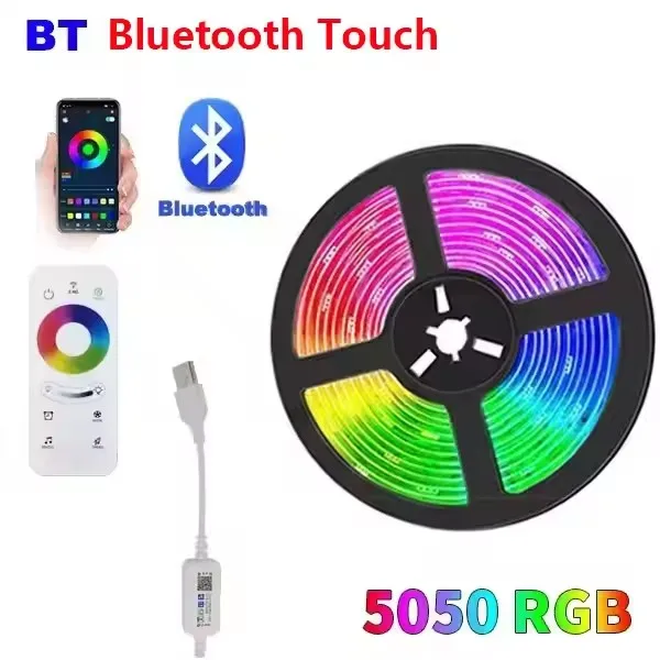 Tira de luces Led Wifi Tuya Smart Life Bluetooth Flexible 5V Usb Rgb cinta de diodo lámpara 5050 pantalla de escritorio Tv retroiluminación decoración de la habitación: De Color3 / 1 m