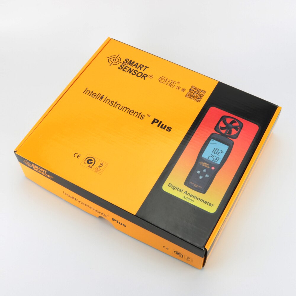 Digital Air Flow meter Anemometer AS806 0-45M/S wind speed sensor hand-held Anemometer Thermometer air flow speed meter