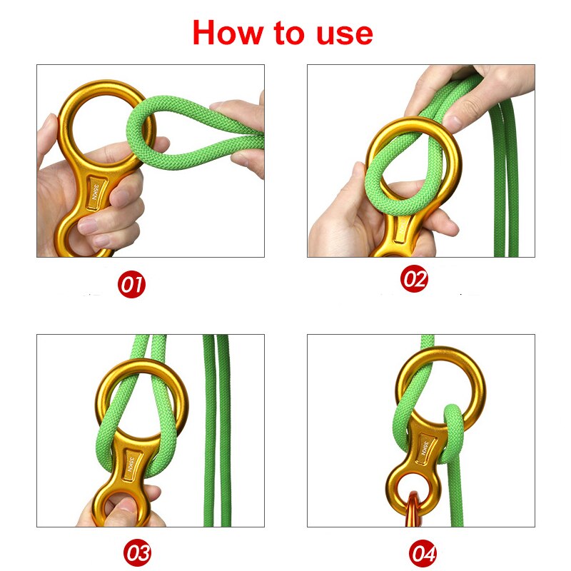 Climbing Gear Downhill Equipment 35KN Rescue Figure 8 Descender Carabiner Rigging Plate for Climbing Belaying Rappelling Device