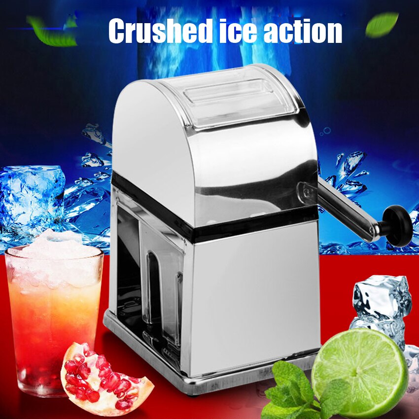 1PC Manual Ice Crusher Shaver machine Snow Drink Slushy Maker Blender Cocktail Maker stainless steel shaved ice shaver machine