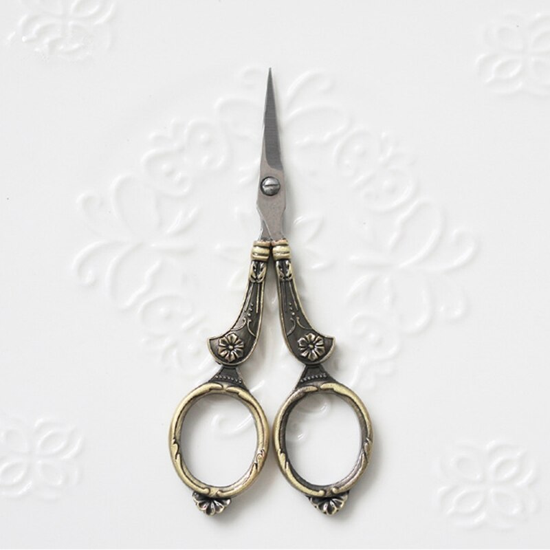 Retro Goud Zilver Gesneden Kruissteek Rvs Schaar Papier Handwerk Diy Stof Cutter Office Home Supply Tool