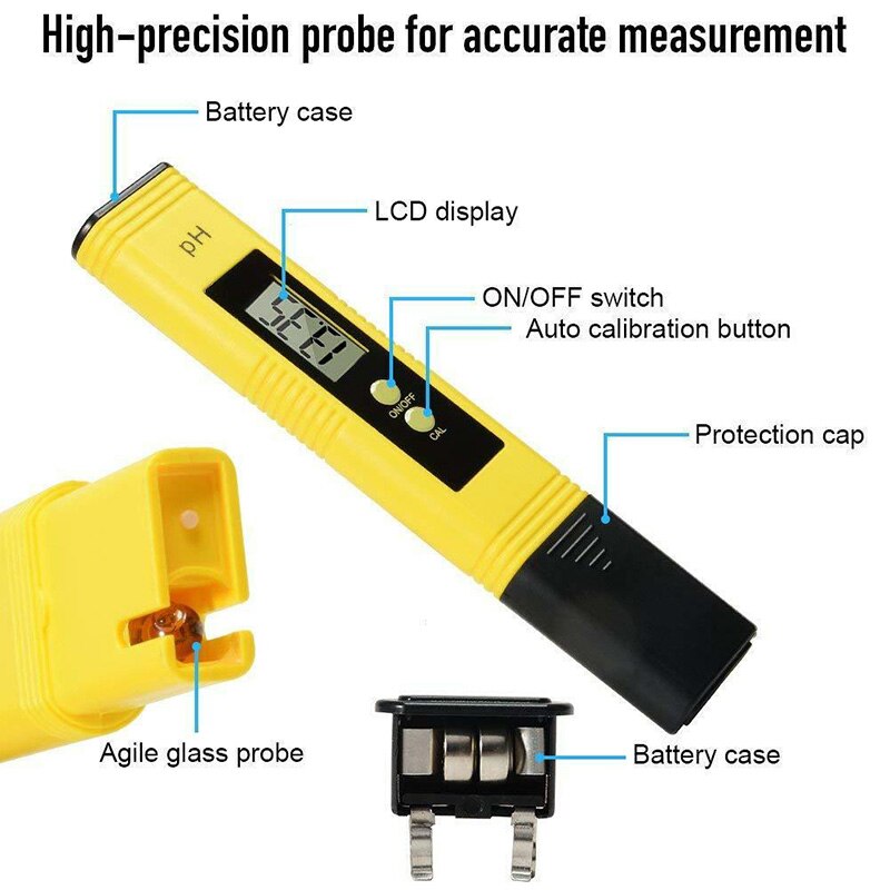 LCD Digital PH Value Meter + TDS Water Meter Water Tester for Testing Drinking Water Aquariums High accuracy Fast