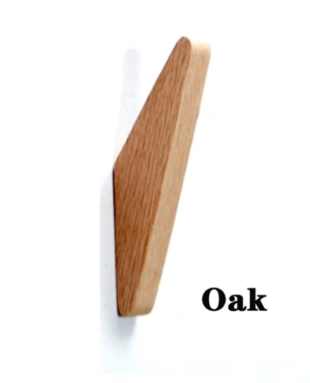 1/4 stuks natuurlijk hout kleerhanger wandmontage kapstok decor sleutelhouder hoed sjaal handtas opslag hanger badkamer rek haak: M