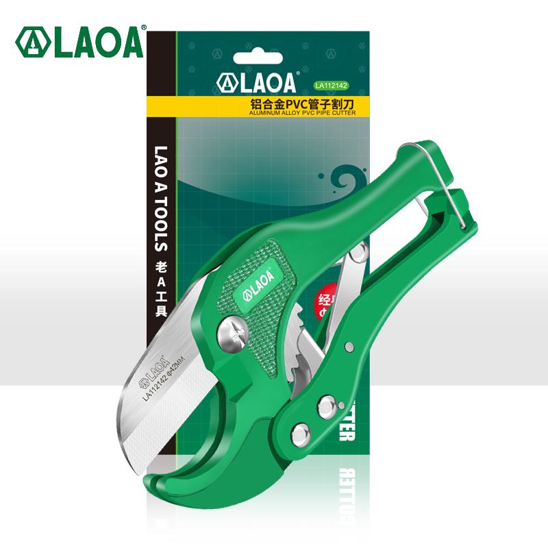 Laoa 42Mm Pvc Pijp Cutter Aluminium Buis Snijden Ppr Buis Cutter 5CR13 Blade Pvc/Cpvc Ratchet schaar Handgereedschap