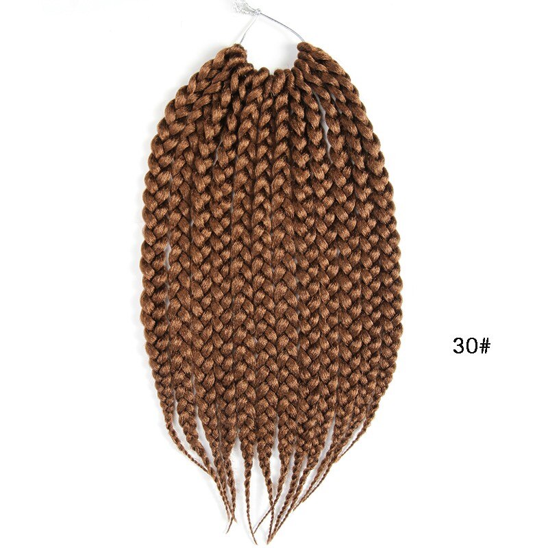 Feibin box hæklede fletninger hair extensions syntetisk fletning hair extension: #30 / 18 inches