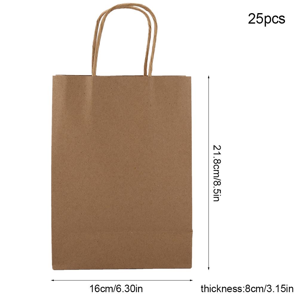 25 Stks/pak Bag Kraft Verpakking Handvat Papier Opbergtas Voor Bruiloft Snoep Gunst Tas Met Handvat Verpakking Bag kerst: YELLOW