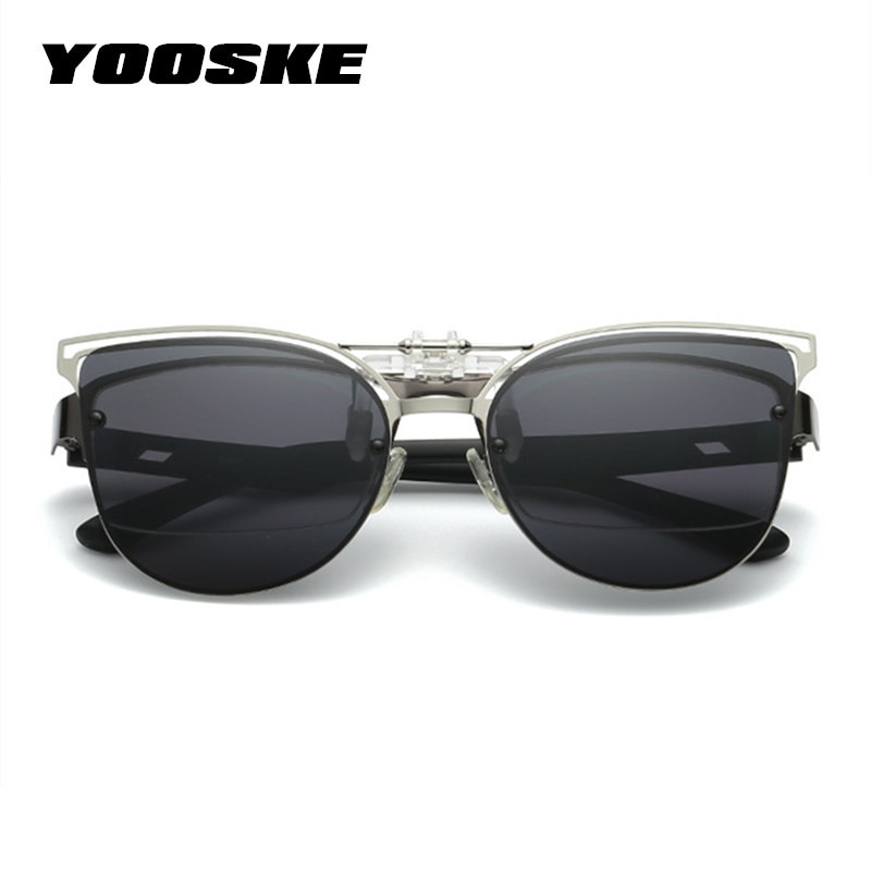 Yooske luksus polariseret klip på solbriller kvinder, der kører nattesyn linse kat øje solbriller damer briller med pose klud