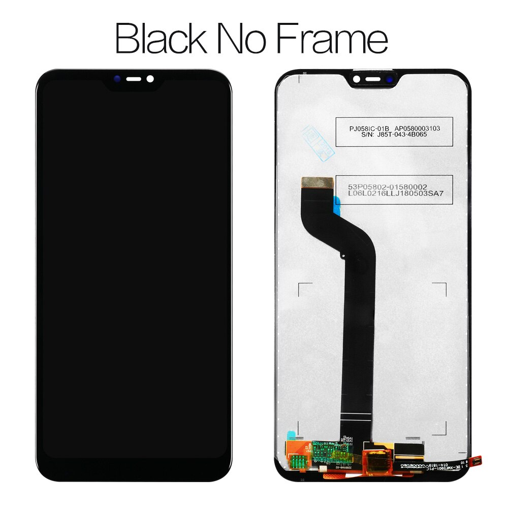 Srjtek pour XIAOMI Mi A2 Lite affichage matrice écran tactile numériseur assemblage complet avec cadre 5.84 ''pour Xiaomi Redmi 6 Pro LCD: A2 Lite Black