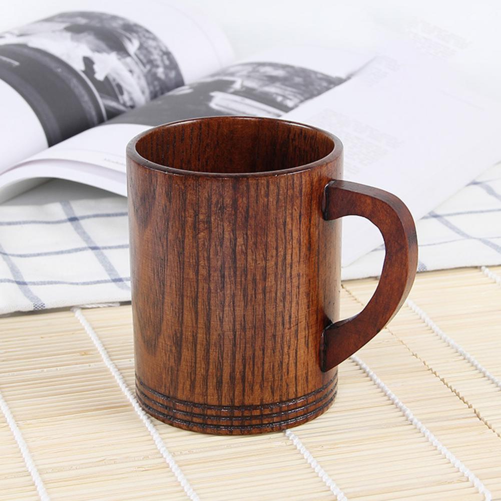 Wooden Cup Reusable Tea Coffee Milk Wine Heat Insulation Water Drinkware Water Cup Kitchen Bar Drinkware Water Bottle