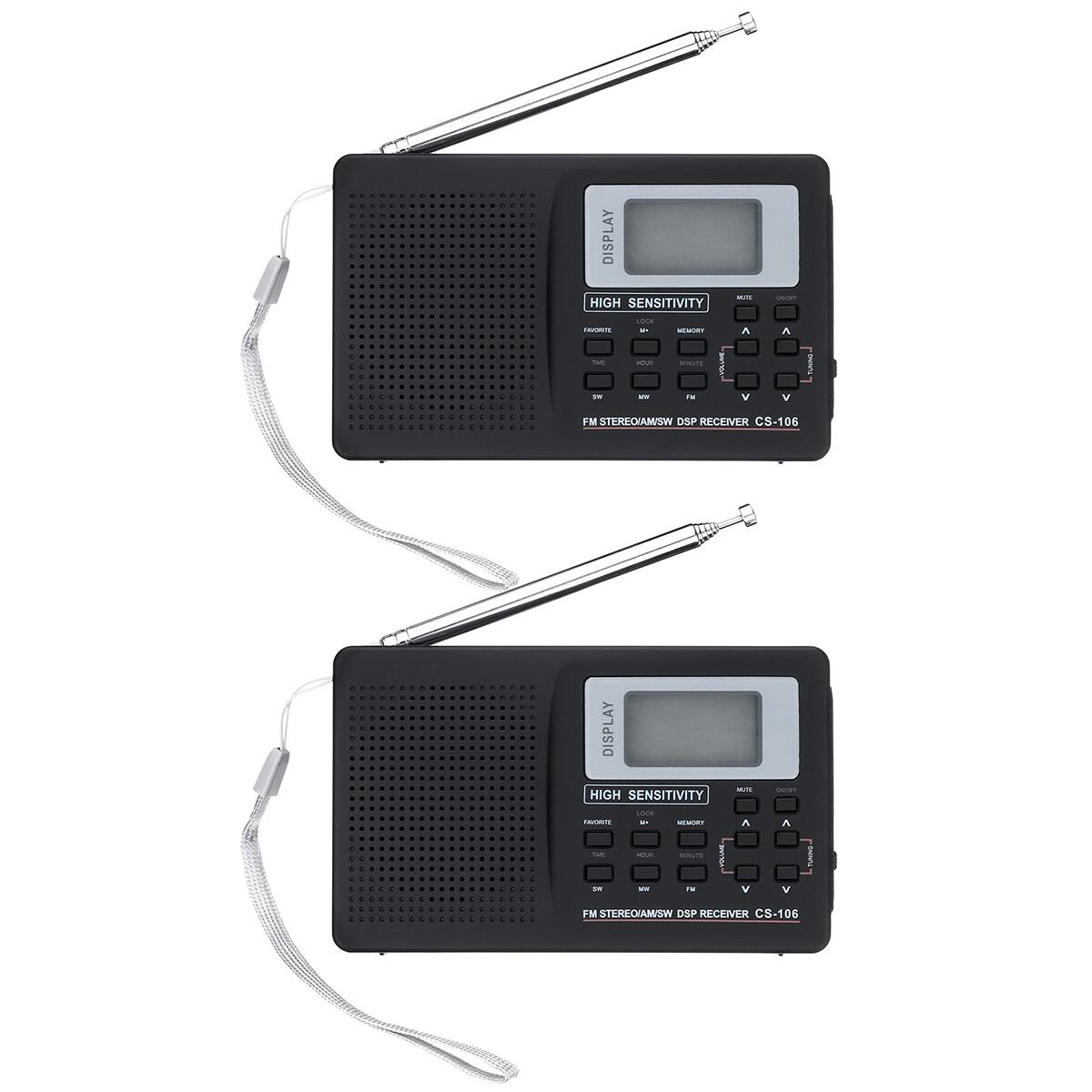 Portable Digital Radio FM Support FM/AM/SW/LW/TV Sound Full Frequency Radios Receiver Alarm Clock FM Radio Mini Full Band Radio
