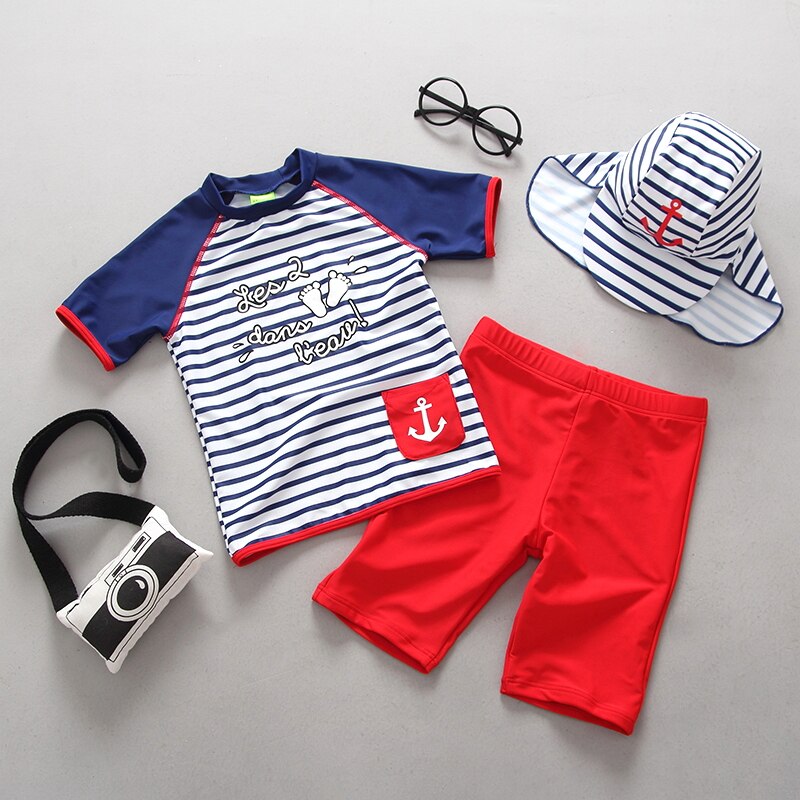 Boys Swimsuits for Children Sports Swimwear Two Pieces Separate Bathing Swimming Suit Summer Beach Kids Boy Sunscreen Swim Suit