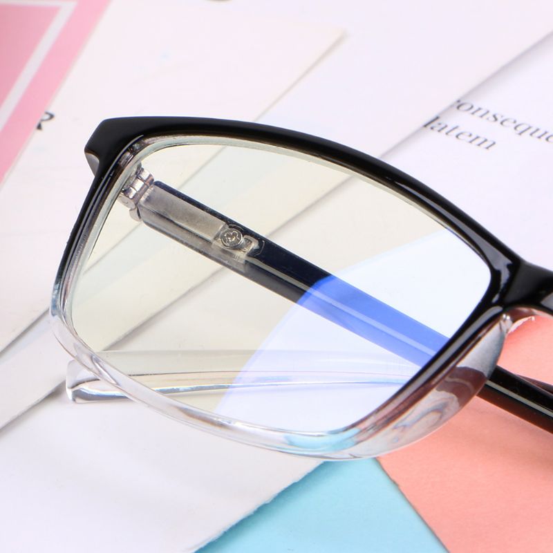 Hombres Mujeres clásico Marco rectangular Anti luz azul radiación ordenador gafas liso