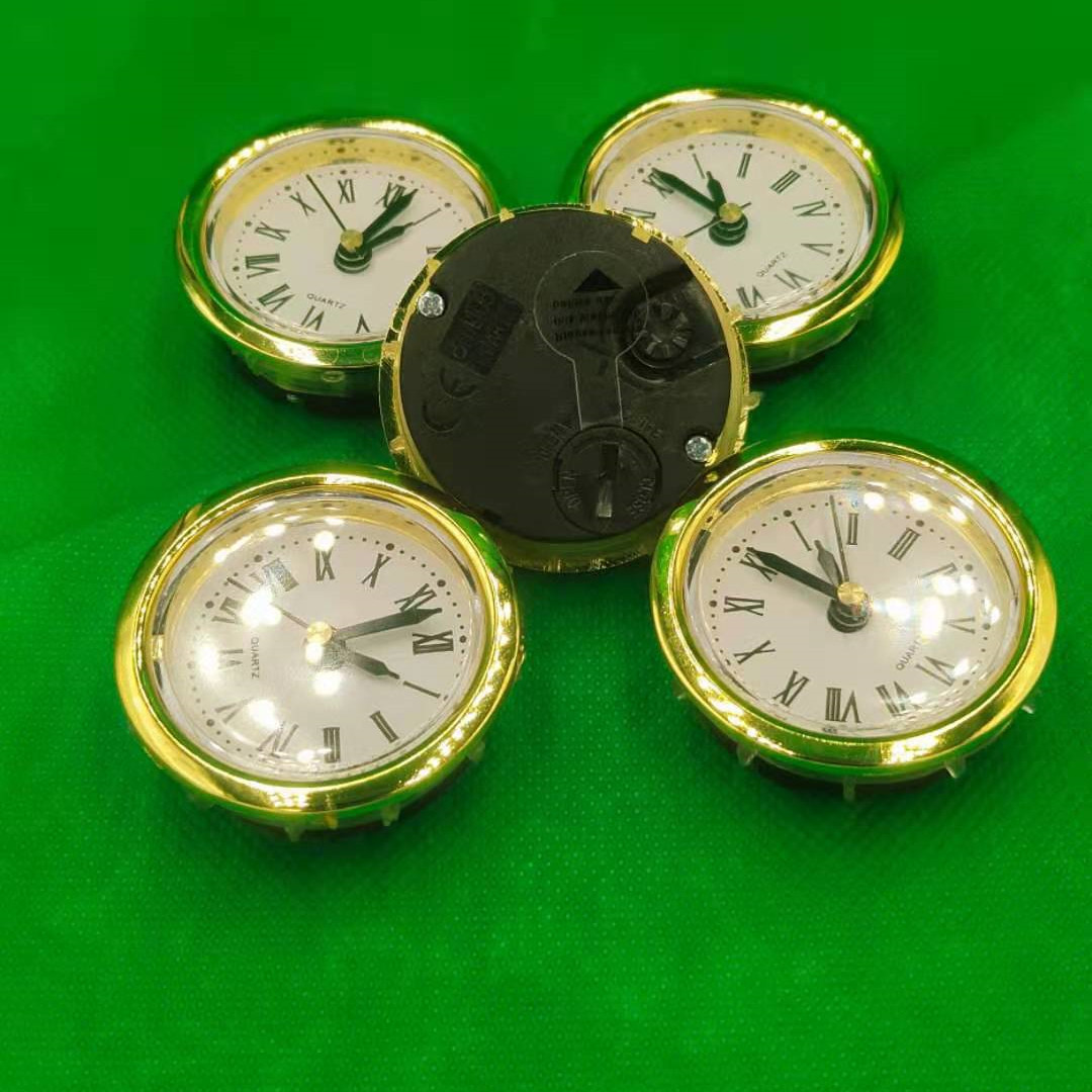 5PCS Gold Rim Diameter 50MM Insert Quartz Clock for Built - in Insert Clock Head DIY Desk Clock