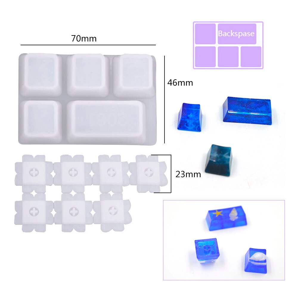 Manual DIY Mechanical Keyboard Key Cap Silicone Mold UV Crystal Epoxy Molds Bear Palm Shape Handmade Crafts Making Tools: F
