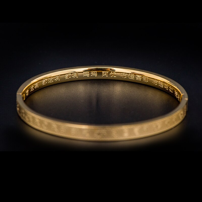 Hvid tara bodhisattva mantra buddhistiske skrifter titanium stål armbånd amulet betyder et bedre held mænd og kvinder