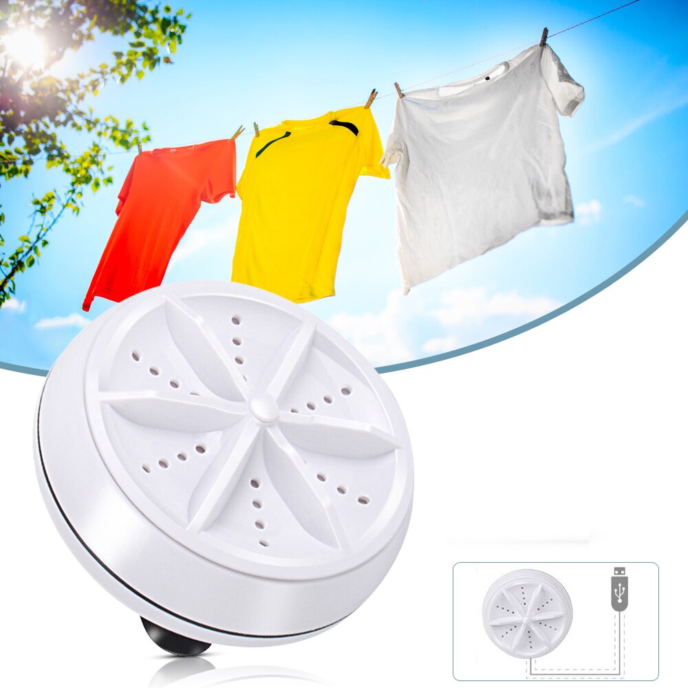 Portable Rotating Clothes Washer Mini Ultrasonic Washing Machine Turbo USB Removes Dirt Washer For Home Clothes Cleaning Tool