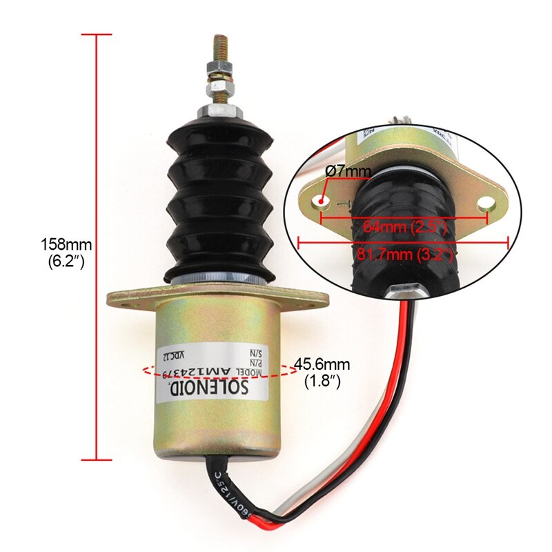AM124379 solénoïde d'arrêt de carburant pour John Deere F915 F925 F935 415 455 JD tondeuse