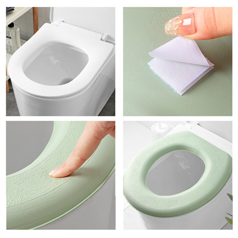 Winter Toilet Seat Cover Warm Waterproof O-shape Pad Closestool Mat Foam Soft Household Toilet Seat Cushion Bathroom Accessories