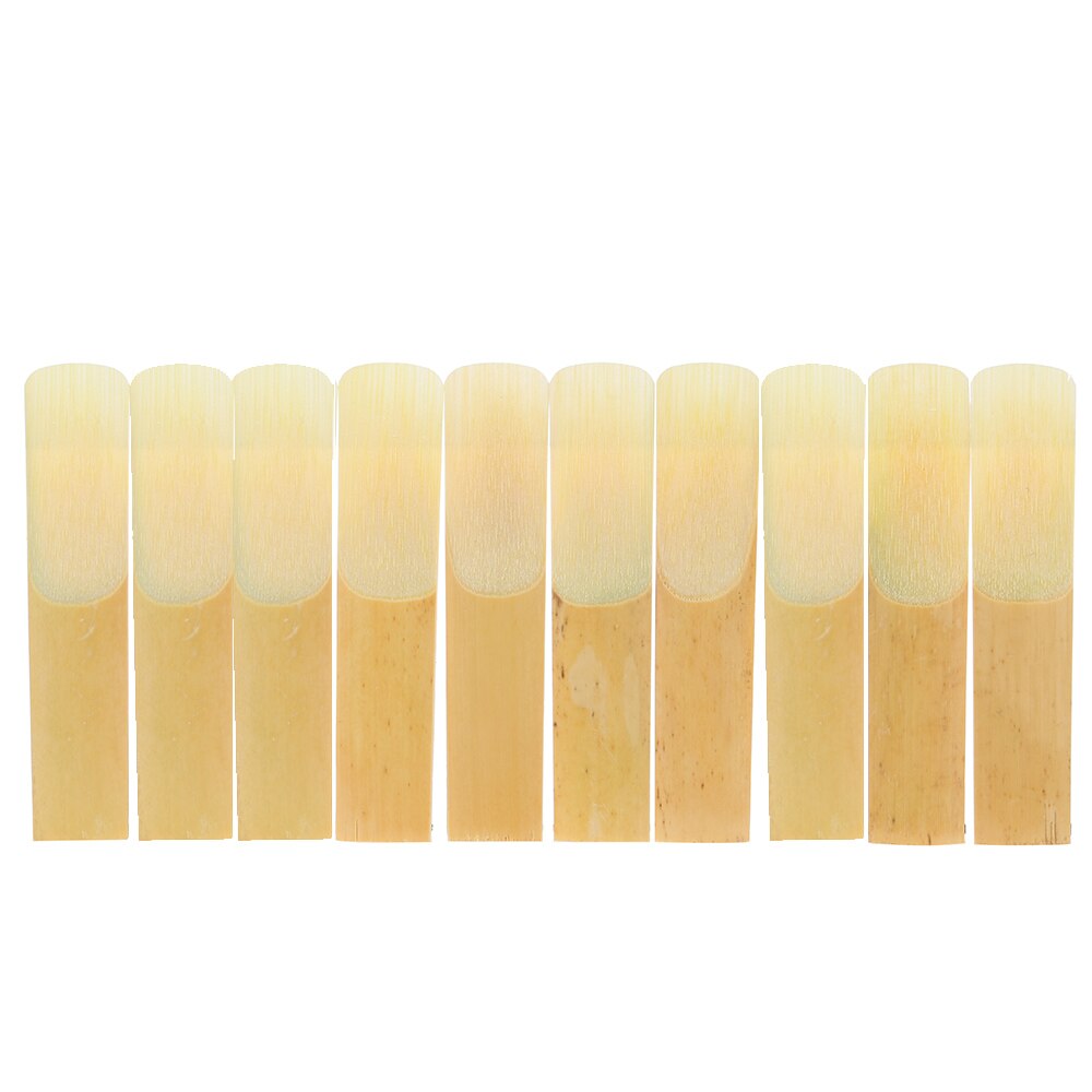 ammoon 10-pack Pieces 2.5 Bamboo Reeds for Eb Alto Saxophone Sax Strength Woodwind Instruments Parts & Accessories