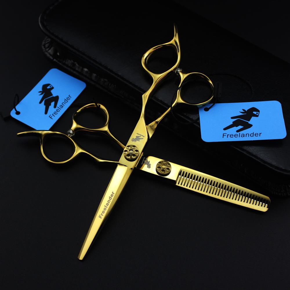Haargereedschap huishoudelijke kappersscharen gereedschap 6 inch kapperssalon scherpe kappersschaar gouden dikke ringgreep