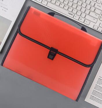 Nowy wielowarstwowy Sztuka przenośny pakiet narządów papier studencki teczka informacje klamra A4 przechowywanie dokumentów 13 w aktówka: Czerwony