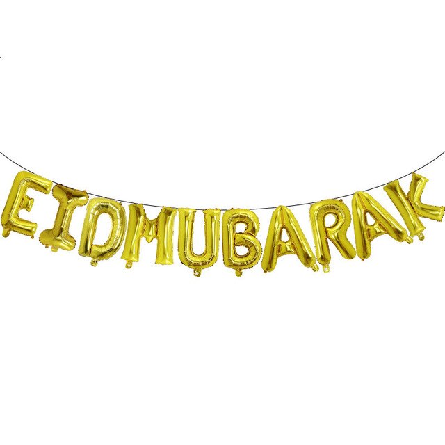 5pcs 18inch Round Eid Mubarak Foil Balloons Mubarak Decorations Star Moon Helium balloon Ramadan Kareem Eid Al-Fitr Supplies: Olive