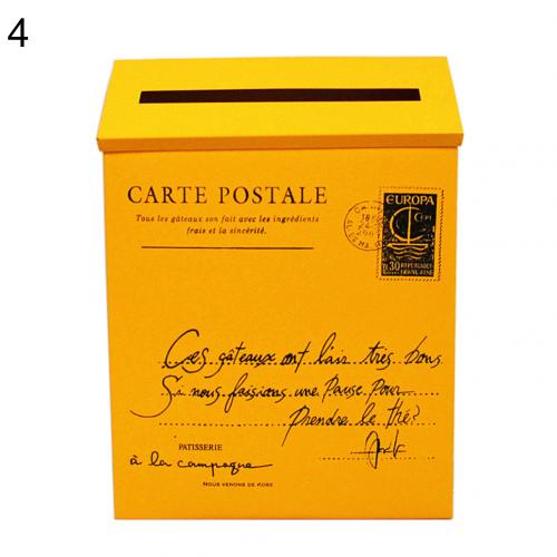 Retro Metal Mailboxes Wall Mounted Mail Box Mailbox Bucket Newspaper Letter Box Post Garden Decoration Garden Supplies: 4
