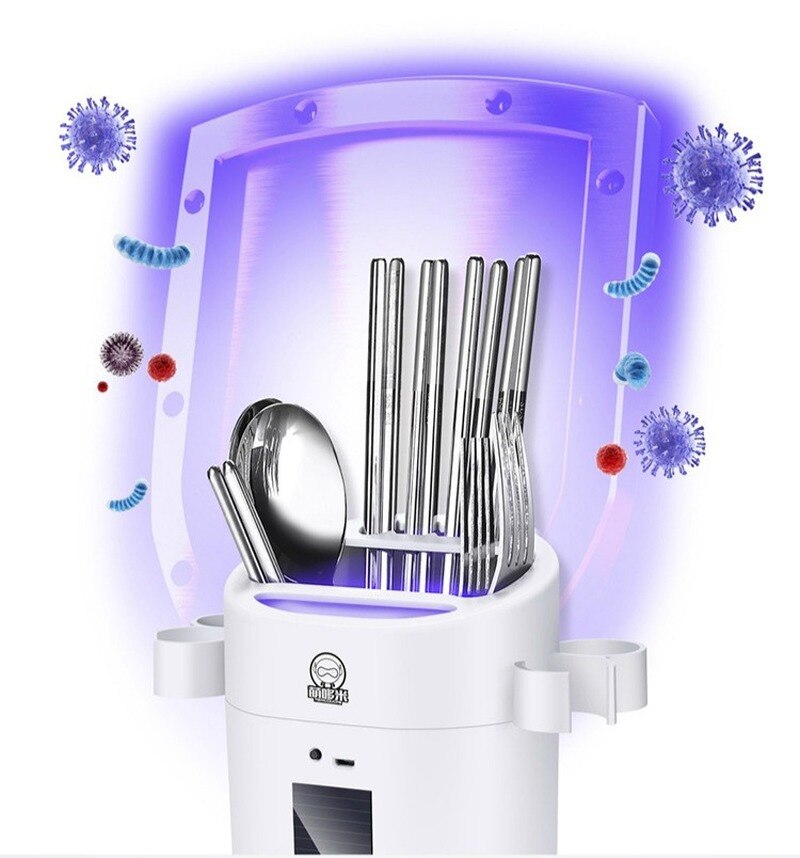 Slimme uv-sterilisator, houder voor eetstokjes, antibacteriële lamp, opberger voor eetstokjes, keukenaccessoires, uv-sterilisator voor thuis.